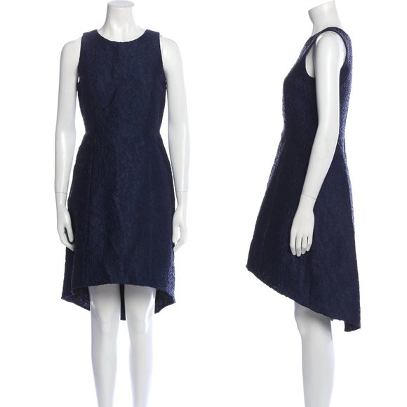 Halston Heritage Floral Jacquard Dress Sleeveless Cocktail - Picture 14 of 14